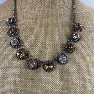 Sorrelli Clear And Amber Iridescent Crystal Necklace